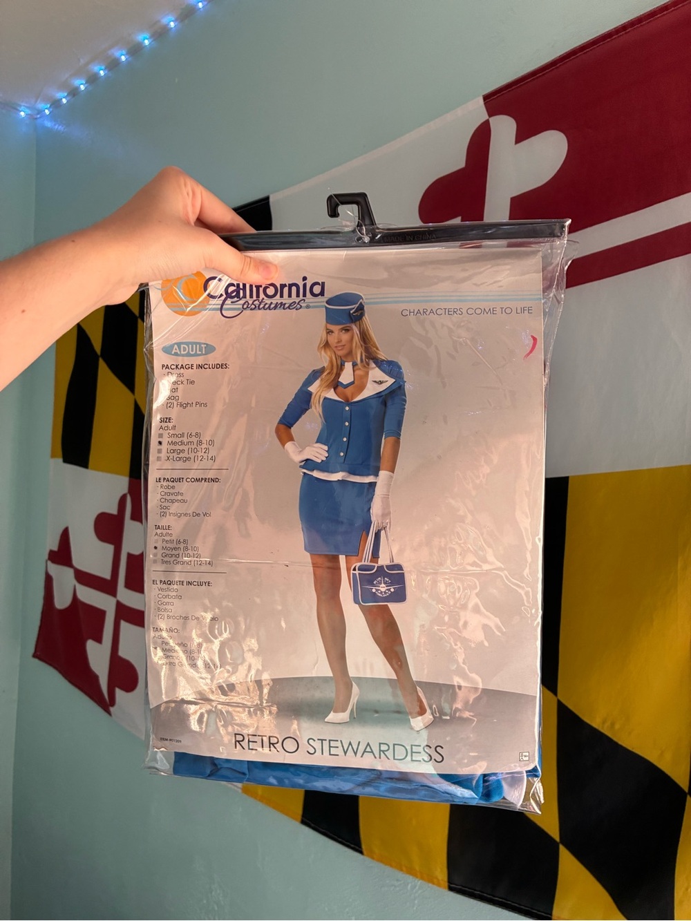 California Costumes Blue Retro Stewardess Outfit